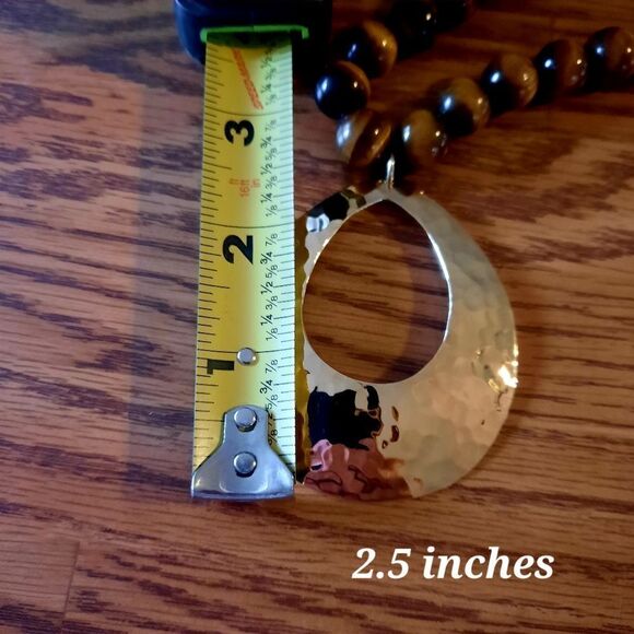 AV Gold over Sterling, Tigers Eye Beaded Necklace from Mexico - Picture 9 of 12